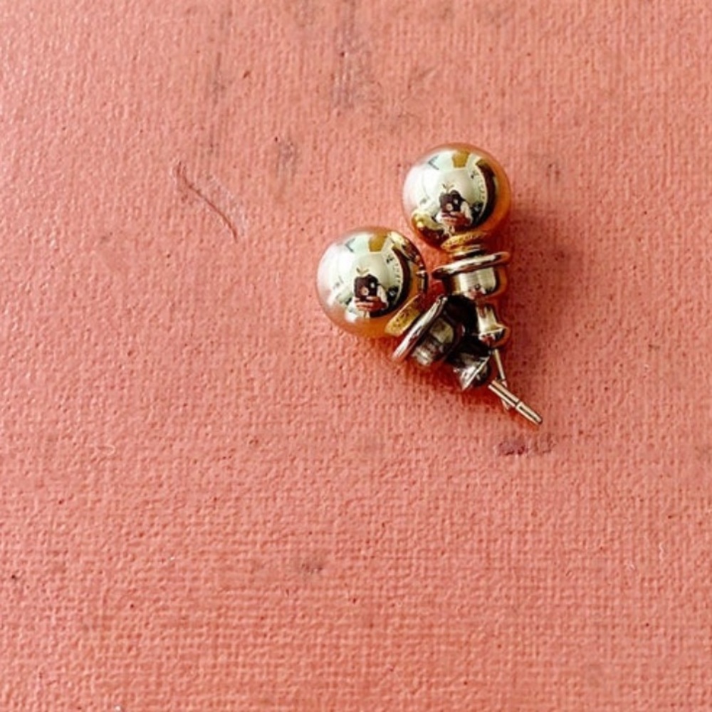 GOLD FILLED Ball Stud Earrings NEW Vintage 12K GF